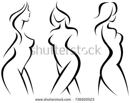 Set Of Stylized Silhouettes Woman Bodystock Vector Illustration 450x358 Set Of Stylized Silhouettes Woman Bodystock Vector Illustration