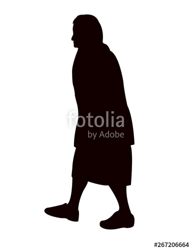 Old Lady Walking Body Silhouette Vector Stock Image And Royalty 384x500 Old Lady Walking Body Silhouette Vector Stock Image And Royalty