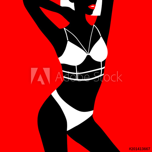 Beautiful Women Body Vector Illustration Of A Black Woman On Red 500x500 Beautiful Women Body Vector Illustration Of A Black Woman On Red
