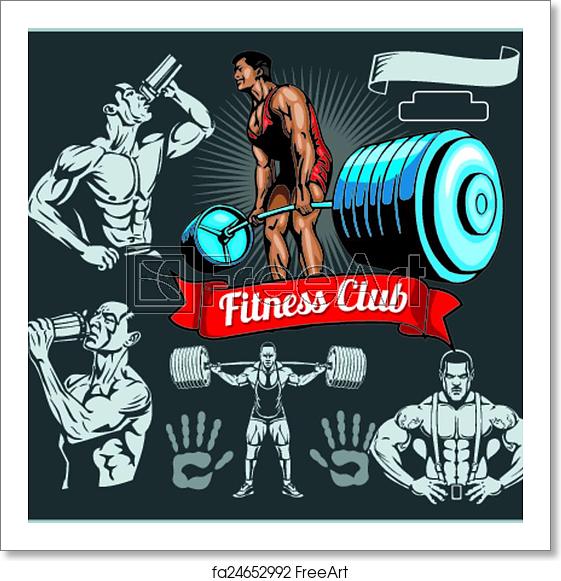 561x581 Free Art Print Of Bodybuilder With A Barbell
