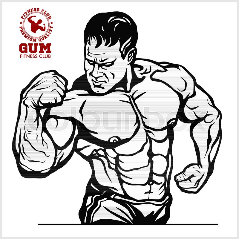 800x800 The Man With The Muscles A Bearded, Stock Vector Colourbox