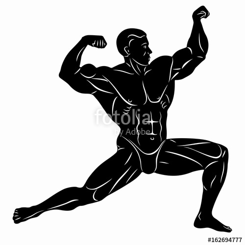 500x500 Illustration Of Bodybuilder Vector Drawing Stock Image