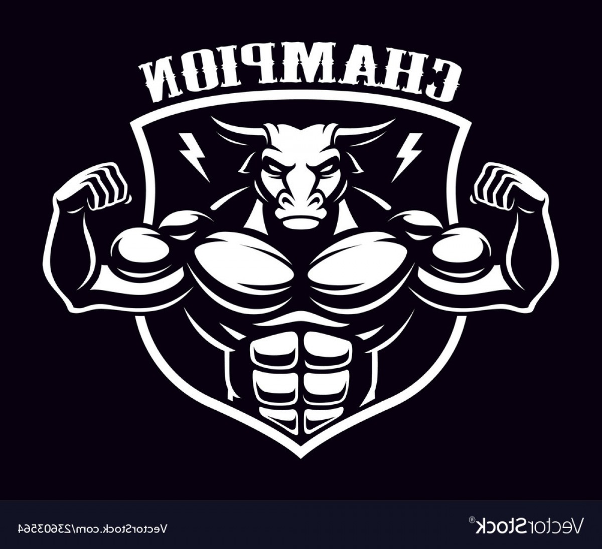 1200x1096 Black And White Badge Of A Bull Bodybuilder Vector Lamaison