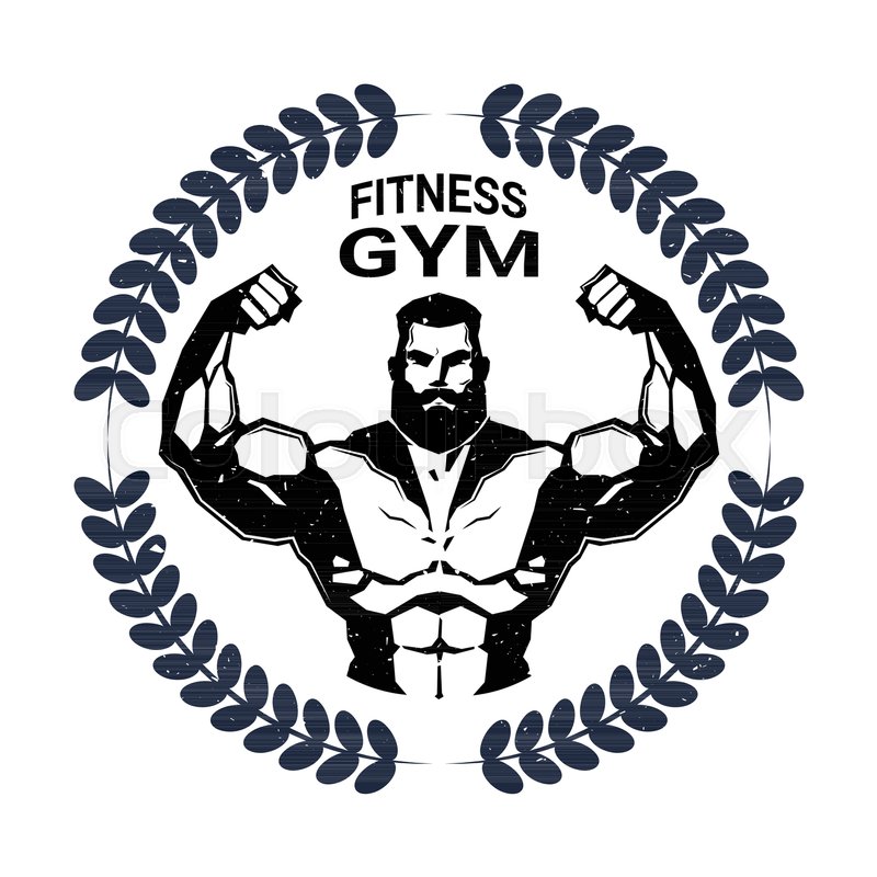 800x800 Fitness Gym Emblem With Strong Stock Vector Colourbox
