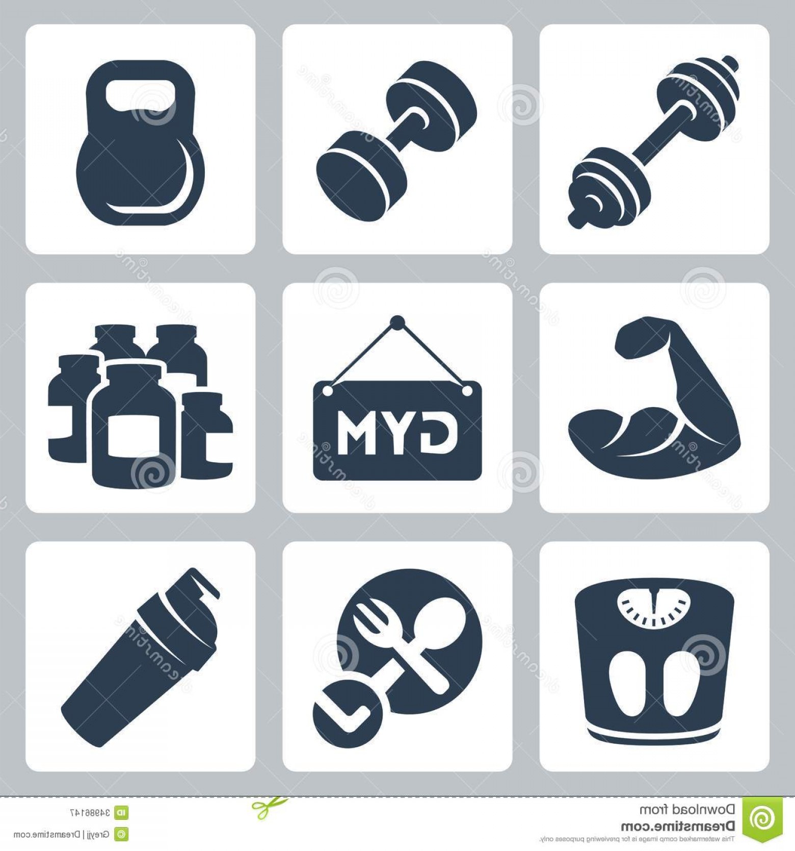 1560x1668 Royalty Free Stock Photography Vector Bodybuilding Fitness Icons