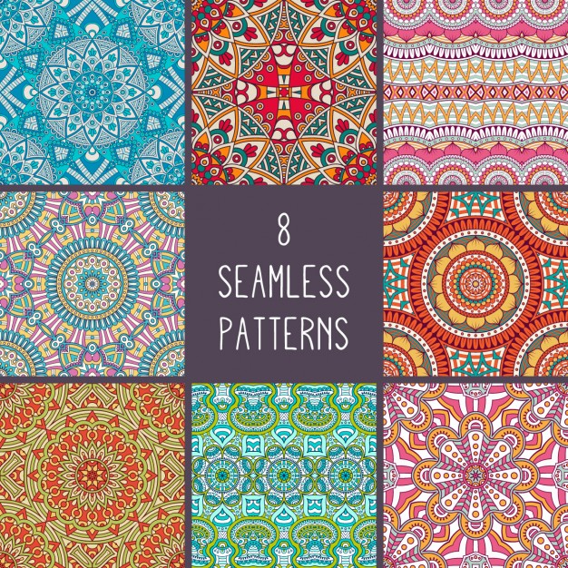 626x626 Boho Style Patterns Collection Vector Free Download