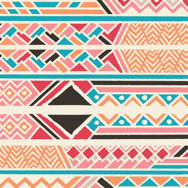 626x626 Tribal Ethnic Colorful Bohemian Pattern With Geometric Elements