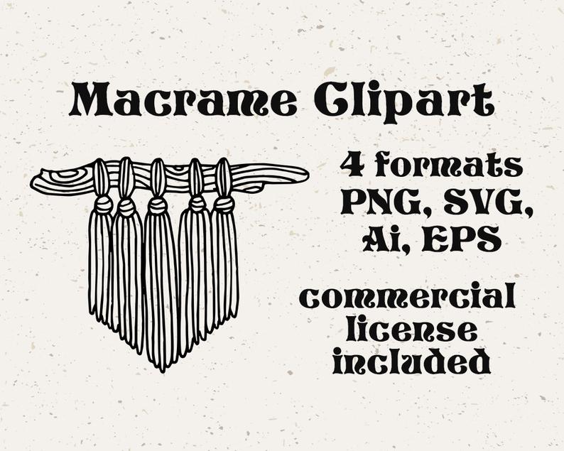 794x635 Vector Macrame Clip Art Boho Bohemian Vector Illustration Etsy