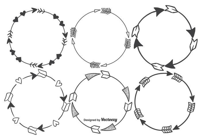 700x490 Boho Sketchy Arrow Frame Vector Set
