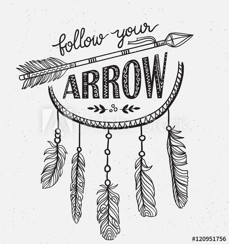 470x500 Boho Template With Inspirational Quote Lettering