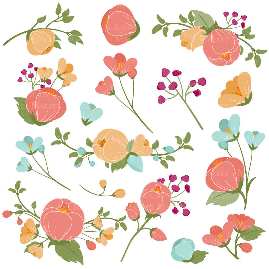 864x864 Flowers Clipart Boho For Free Download And Use Images