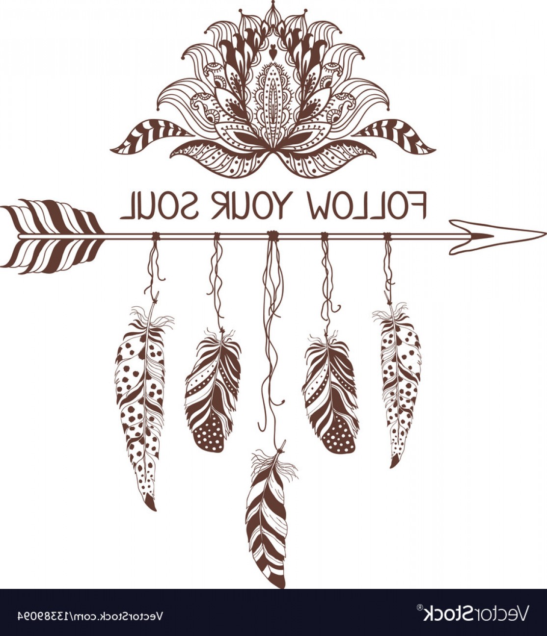 1114x1296 Hand Drawn Boho Style Design With Lotus Flower Vector Studiogrfx