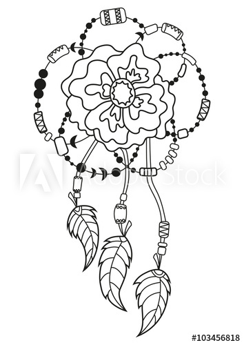 354x500 Vector Boho Flower Patterned Design Element Ethnic Amulet