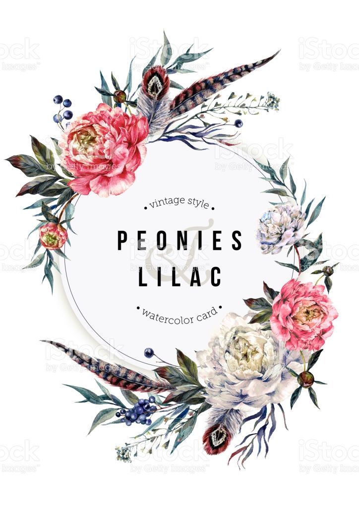 724x1024 Watercolor Boho Vertical Floral Card Pink And White Peonies