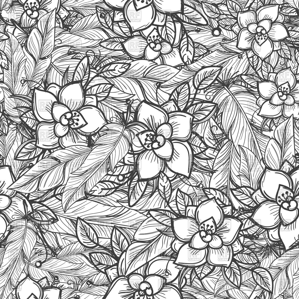 1200x1200 Boho Seamless Pattern With Flowers And Feathers Vector Image