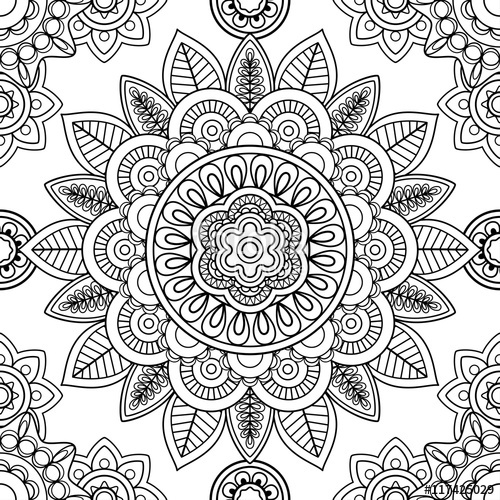 500x500 Ethnic Boho Seamless Pattern, Coloring Pages Template Vector