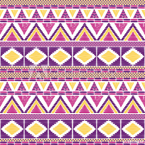 500x500 Tribal Pattern Vector Seamless Colorful Print And Ethnic Texture