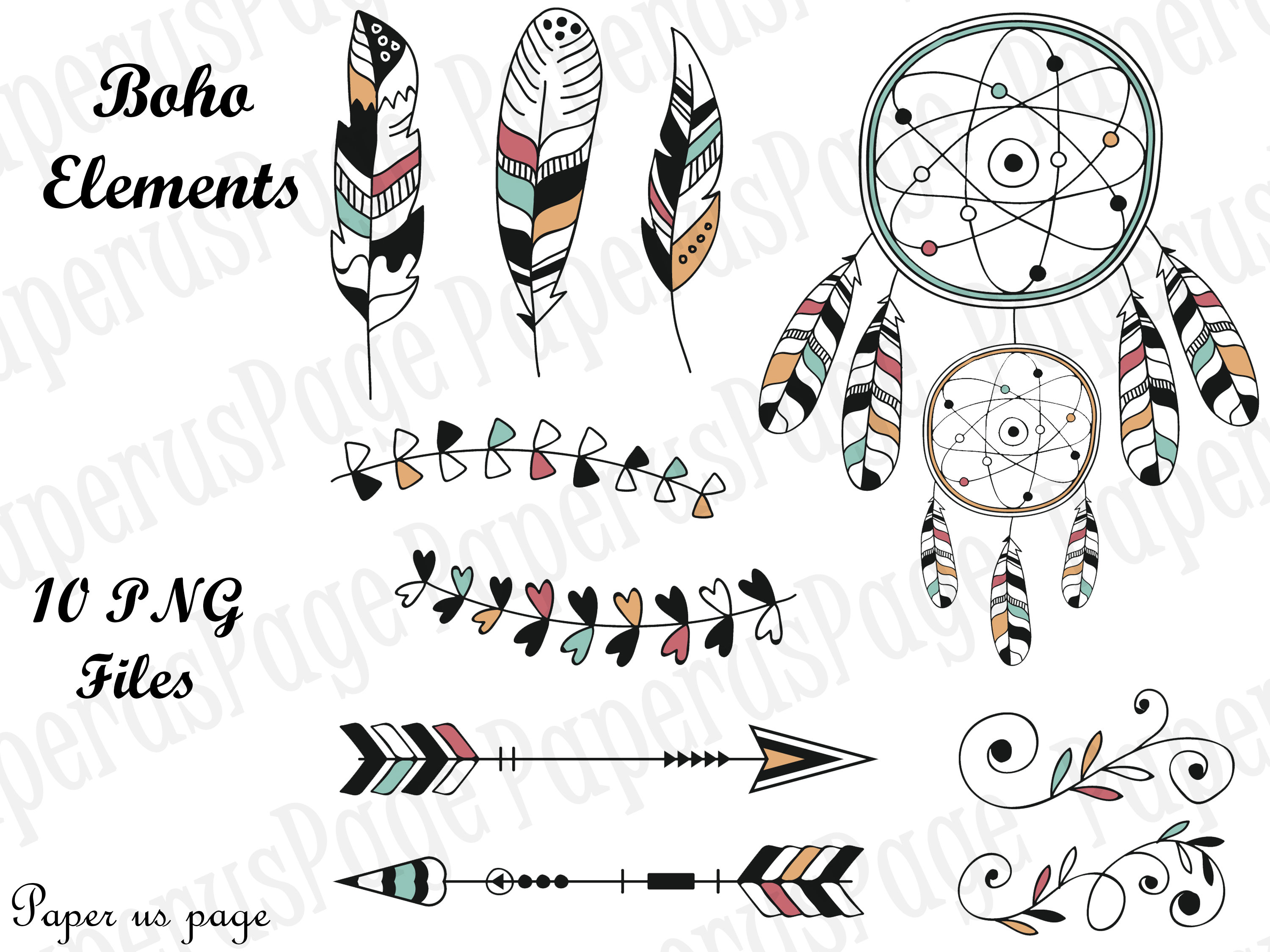 3000x2250 Boho Boho Style Boho Elements Arrows Boho Vectorfeathers Etsy