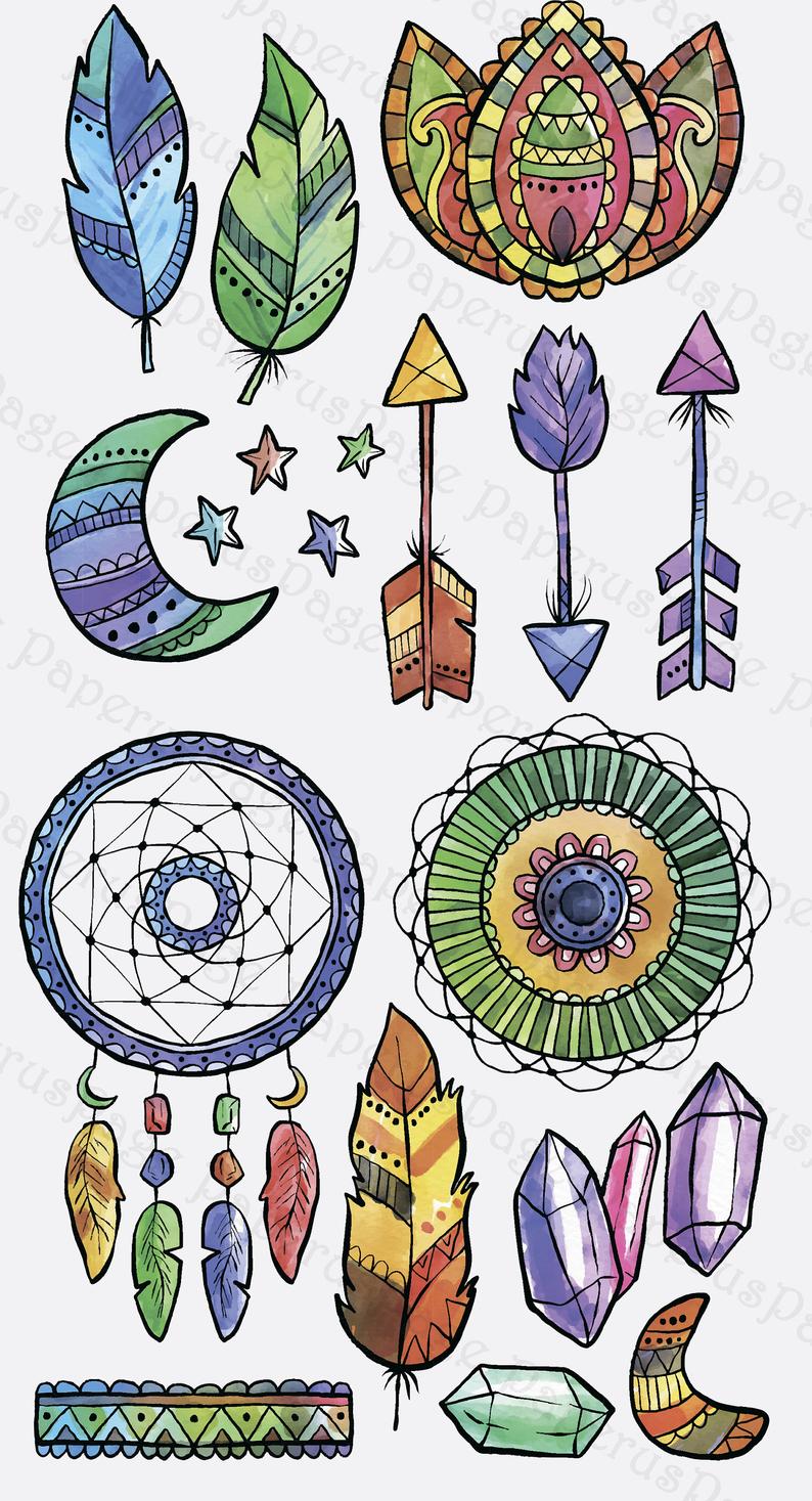 794x1467 Boho Boho Style Boho Elements Clip Art Boho Boho Vector Etsy