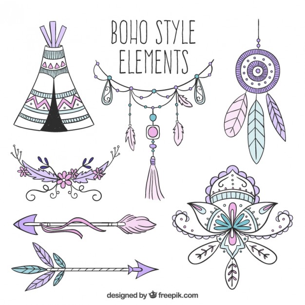 626x626 Hand Drawn Accesories In Boho Style Vector Free Download