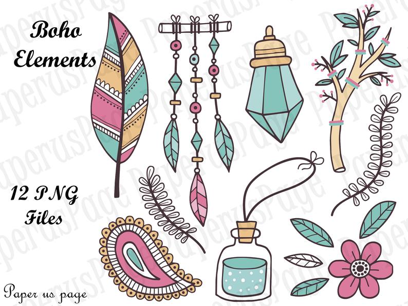 794x596 Boho Boho Elements Arrows Boho Vector Feathers Diamond Etsy