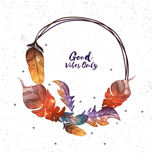 626x626 Great Background With Decorative Wreath In Boho Style Vector