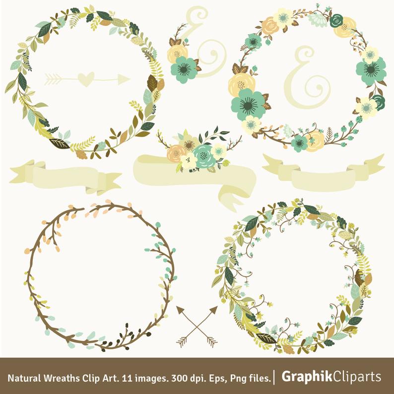 794x794 Natural Wreaths Free Bonus Vector Wreath Vector Flowers Etsy