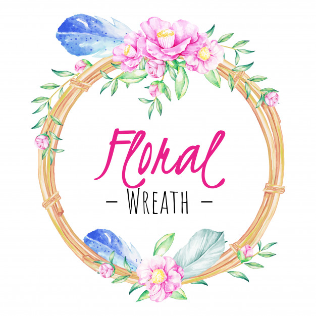 626x626 Beautiful Boho Floral Wreath Vector Premium Download