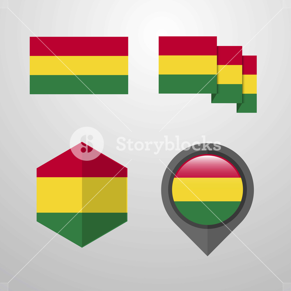 1000x1000 Bolivia Flag Design Set Vector Royalty Free Stock Image