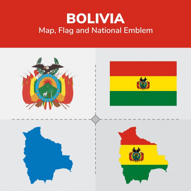 626x626 Bolivia Map Flag And National Emblem Vector Premium Download