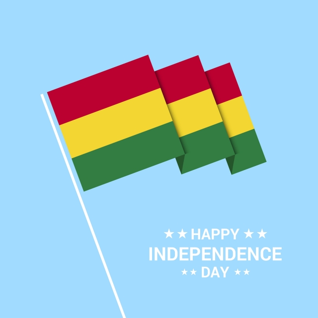 640x640 Bolivia Independence Day Typographic Design With Flag Vector