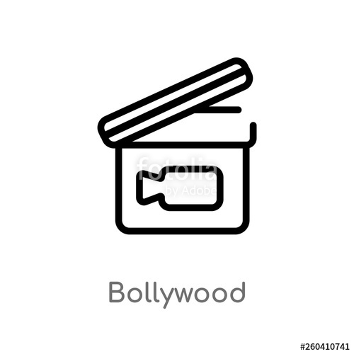 500x500 Outline Bollywood Vector Icon Isolated Black Simple Line Element