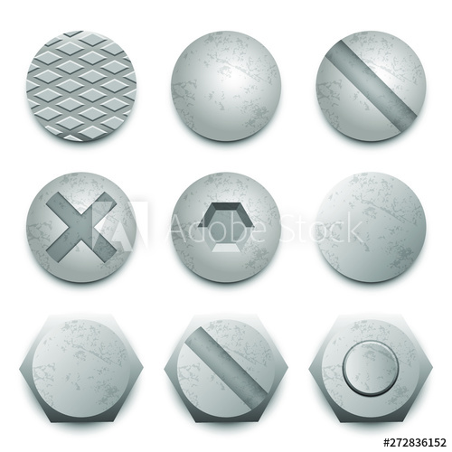 500x500 Screw Head Bolt Vector Design Illustration Isolated On White