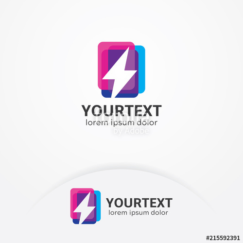 500x500 Lightning Bolt Logo, Vector Of Super Energy Electricity With Flat