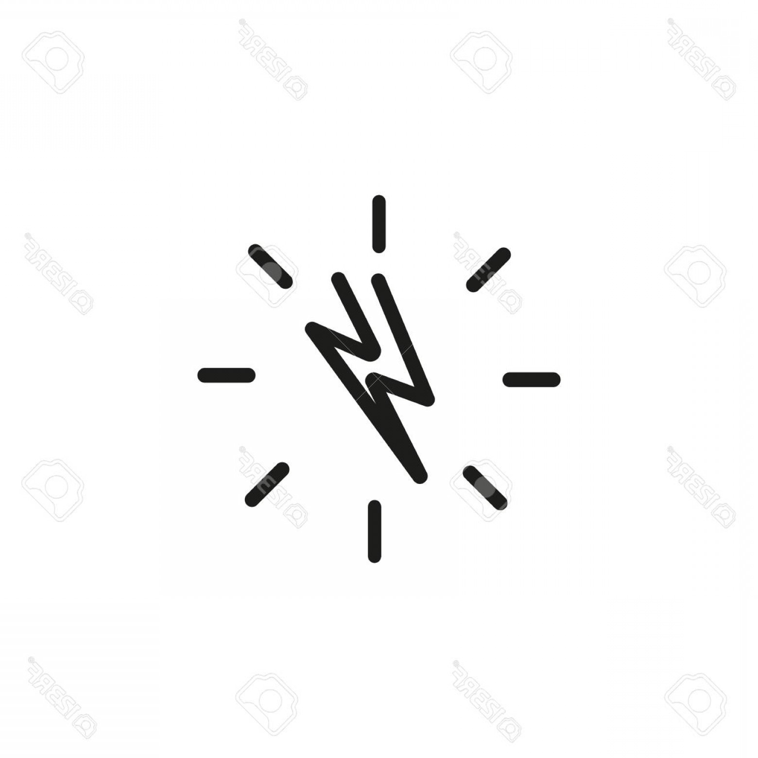 1560x1560 Photostock Vector Line Icon Of Lightning Bolt With Halo