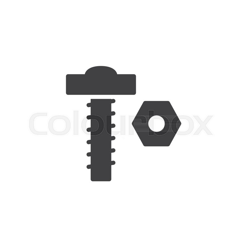800x800 Nut And Bolt Vector Icon Filled Flat Stock Vector Colourbox
