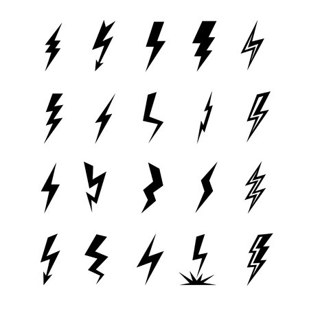 450x450 Vector Lightning Silhouette Lightning Bolt Icon Set Of Black