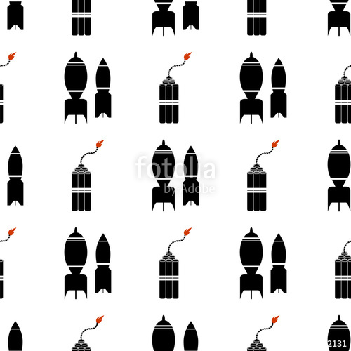 Bomb Silhouettes Seamless Pattern Military Weapon Background 500x500 Bomb Silhouettes Seamless Pattern Military Weapon Background