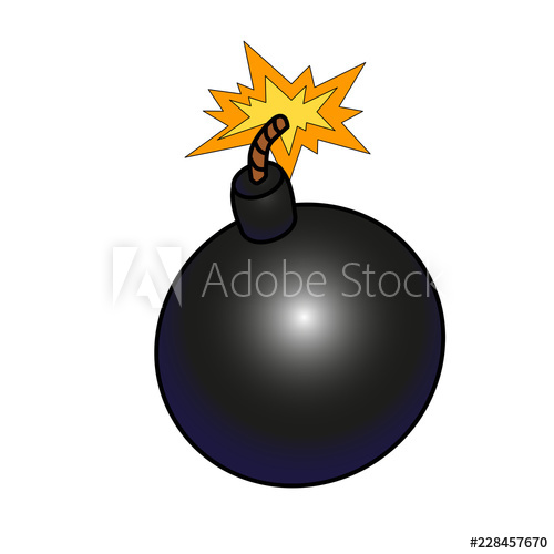 500x500 Black Old Bomb Vector Illustration