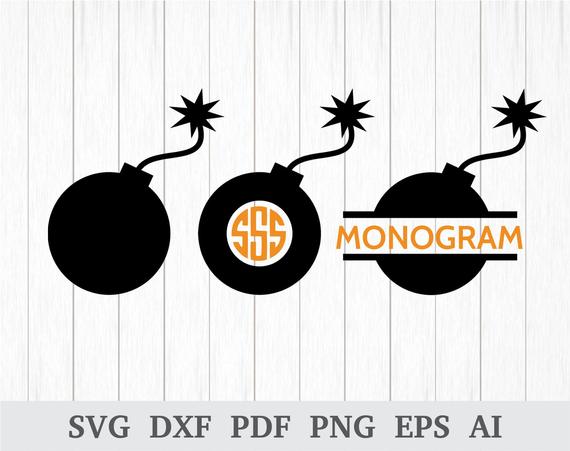 570x451 Bomb Bomb Monogram Bomb Clipart Bomb Vector Screen Etsy