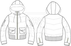 Lady Padded Bomber Jacket Vector 300x197 Lady Padded Bomber Jacket Vector