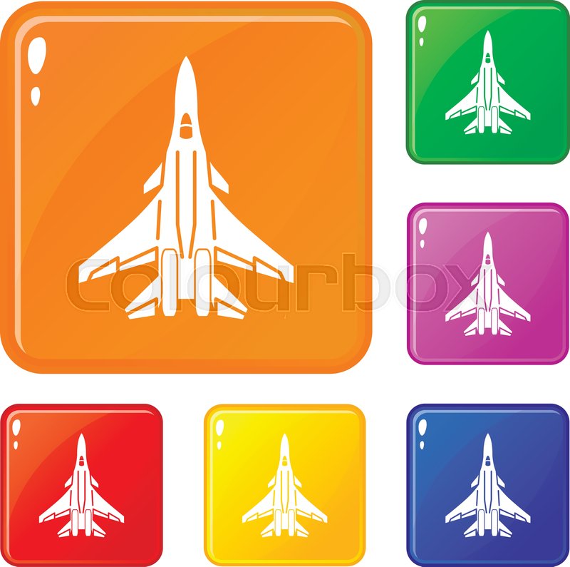 800x795 Bomber Icons Set Collection Vector Stock Vector Colourbox