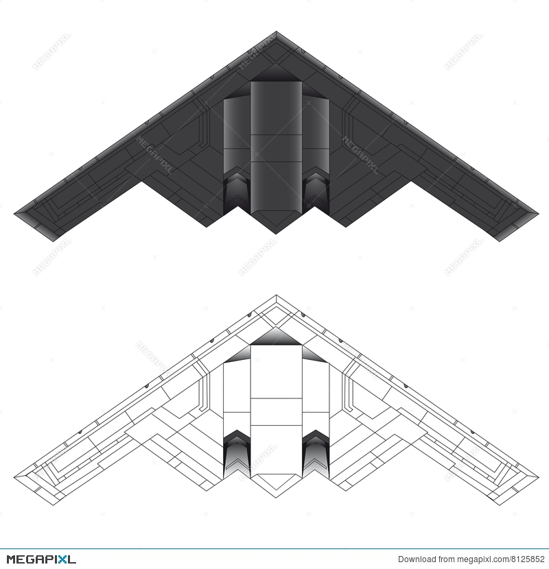 800x830 B Stealth Bomber Vector Illustration Illustration