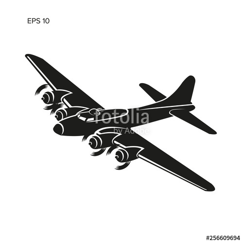 500x500 Vintage World War Legendary Heavy Bomber Vector Old Retro