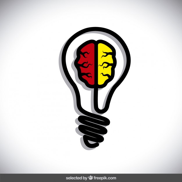 626x626 Bombilla Con El Cerebro Descargar Vectores Gratis