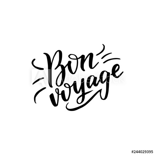 500x500 Bon Voyage Calligraphic Inscription