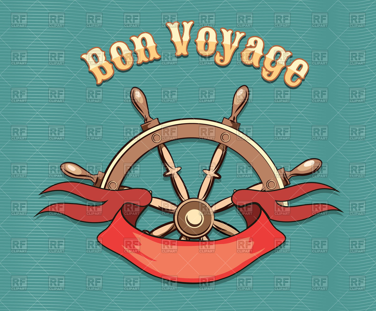 Nautical Steering Wheel And Red Ribbon With Lettering Bon Voyage 1200x993 Nautical Steering Wheel And Red Ribbon With Lettering Bon Voyage