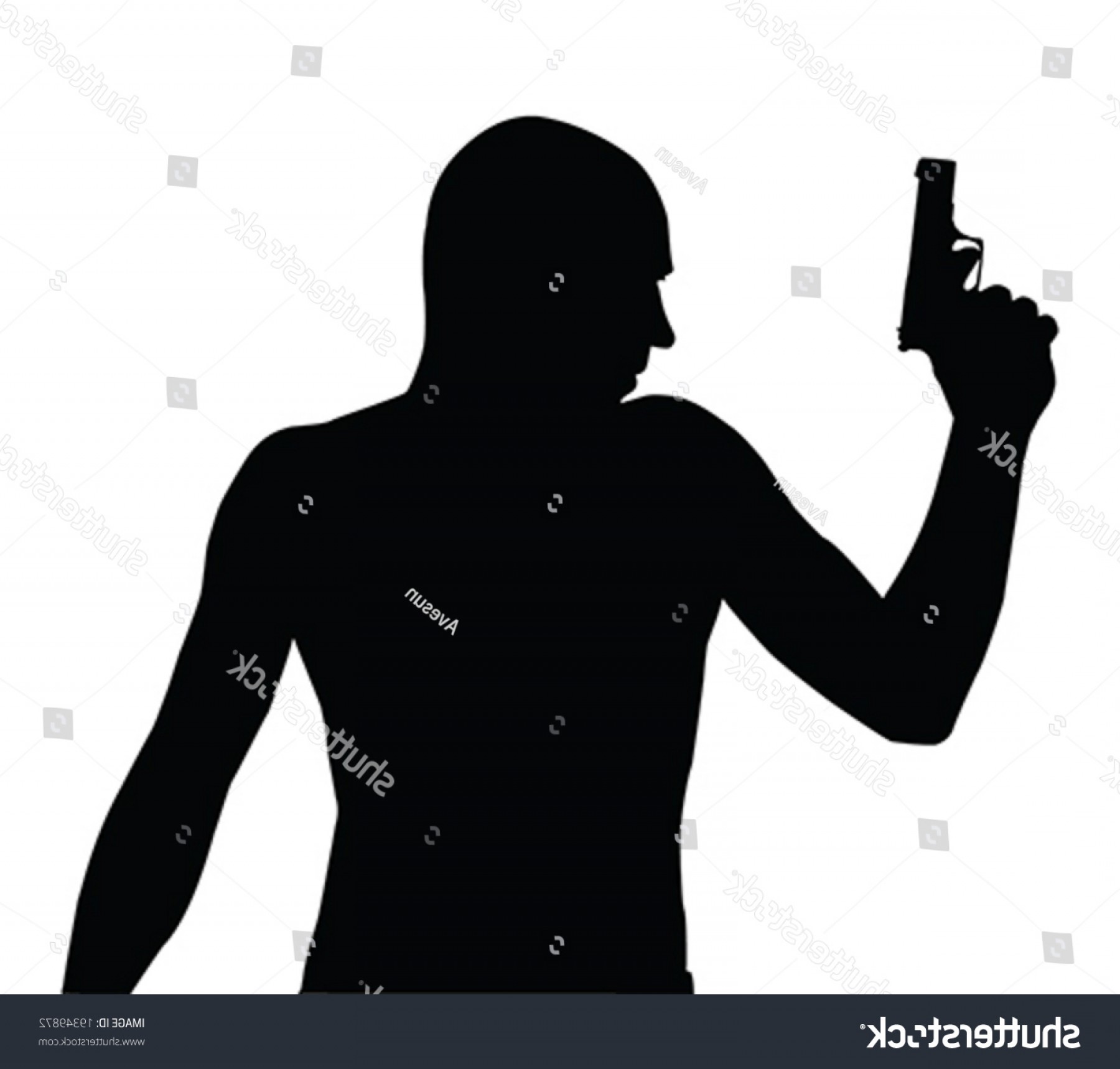 1800x1718 Gangster Vector Silhouette Gun Isolated Createmepink