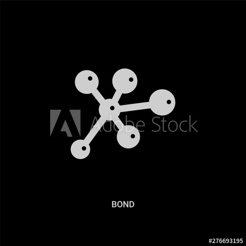 500x500 White Bond Vector Icon On Black Background Modern Flat Bond