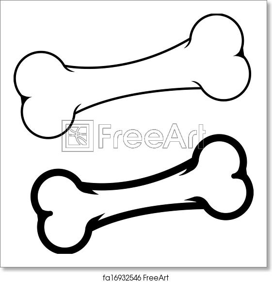 561x581 Free Art Print Of Dog Bone Vector Illustration Freeart